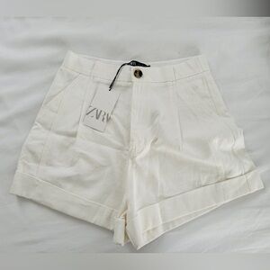 NWT Zara White denim shorts